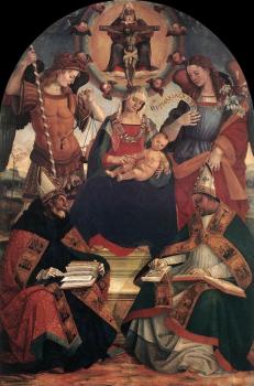 Luca Signorelli : The Trinity, the Virgin and Two Saints
